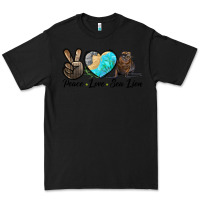 Black Peace Love Sea Lion Premium Tee - LillyAllenDesigns