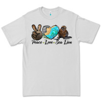 Dove Grey Peace Love Sea Lion Premium Tee - LillyAllenDesigns