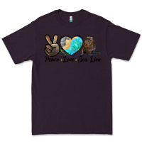 Plum Peace Love Sea Lion Premium Tee - LillyAllenDesigns