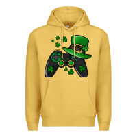 Antique Gold St Patricks Day Gamer Premium Hoodie - Jasminsmagicworld