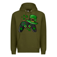 Army Green St Patricks Day Gamer Premium Hoodie - Jasminsmagicworld
