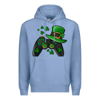 Colony Blue St Patricks Day Gamer Premium Hoodie - Jasminsmagicworld