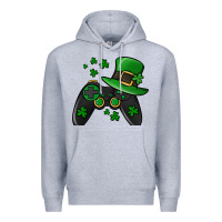 Heather Grey St Patricks Day Gamer Premium Hoodie - Jasminsmagicworld