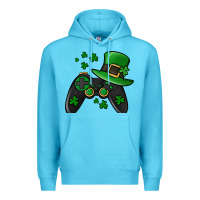 Ocean Blue St Patricks Day Gamer Premium Hoodie - Jasminsmagicworld