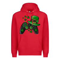 Red St Patricks Day Gamer Premium Hoodie - Jasminsmagicworld