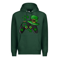 Sports Green St Patricks Day Gamer Premium Hoodie - Jasminsmagicworld