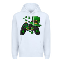White St Patricks Day Gamer Premium Hoodie - Jasminsmagicworld