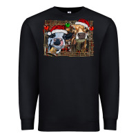 Christmas Heifers With Leopard And Cowhide Background Premium Sweatshirt | Teevron