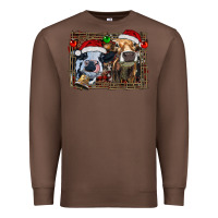 Chestnut christmas heifers with leopard and cowhide background Premium Sweatshirt - RanaPortraitStore