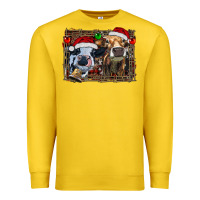 Lemon christmas heifers with leopard and cowhide background Premium Sweatshirt - RanaPortraitStore