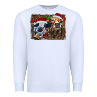 White christmas heifers with leopard and cowhide background Premium Sweatshirt - RanaPortraitStore