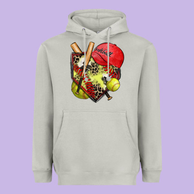 Softball Home Plate Heavyweight Hoodie Designed By Zillion Design Studio