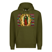 Army Green serape our lady of guadalupe2 Premium Hoodie - JahusDesignShop