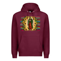 Burgundy serape our lady of guadalupe2 Premium Hoodie - JahusDesignShop
