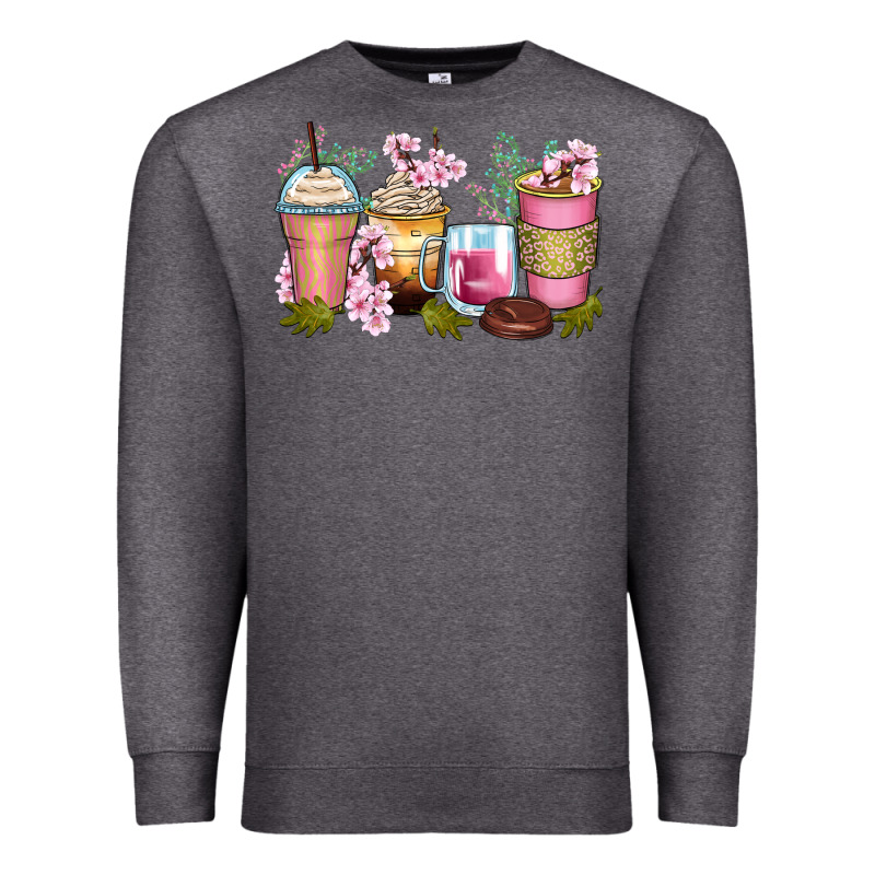 Flowers Coffee Cups Premium Sweatshirt by Zillion Design Studio | Teevron