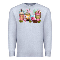 Heather Grey flowers coffee cups Premium Sweatshirt - Zillion Design Studio