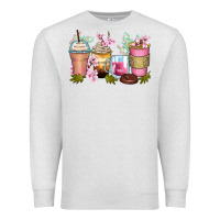 Oatmeal Heather flowers coffee cups Premium Sweatshirt - Zillion Design Studio