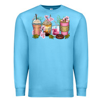 Ocean Blue flowers coffee cups Premium Sweatshirt - Zillion Design Studio