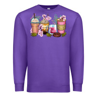 Purple flowers coffee cups Premium Sweatshirt - Zillion Design Studio