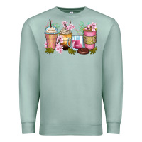 Seafoam flowers coffee cups Premium Sweatshirt - Zillion Design Studio