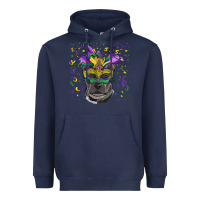 Navy mardi gras  mask pitbull Heavyweight Hoodie - RanaPortraitStore