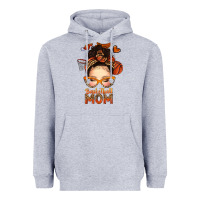 Heather Grey basketball messy bun mom Heavyweight Hoodie - texasbilliewilder