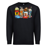 Black cartoon characters coffee cups Premium Sweatshirt - Zillion Design Studio
