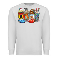 Dove Grey cartoon characters coffee cups Premium Sweatshirt - Zillion Design Studio