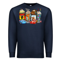 Navy cartoon characters coffee cups Premium Sweatshirt - Zillion Design Studio