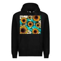 Black gemstone sunflower Premium Hoodie - JahusDesignShop