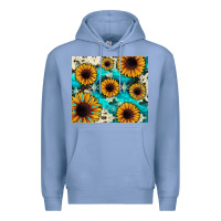 Colony Blue gemstone sunflower Premium Hoodie - JahusDesignShop