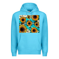 Ocean Blue gemstone sunflower Premium Hoodie - JahusDesignShop