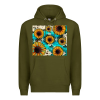 Army Green gemstone sunflower Premium Hoodie - JahusDesignShop