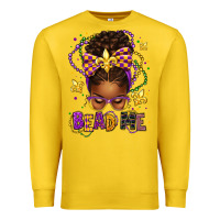 Lemon bead me mardi gras afro messy bun Premium Sweatshirt - texasbilliewilder