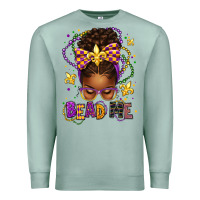 Seafoam bead me mardi gras afro messy bun Premium Sweatshirt - texasbilliewilder