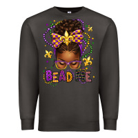 Smoke bead me mardi gras afro messy bun Premium Sweatshirt - texasbilliewilder
