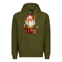 Army Green santa claus cupcake Premium Hoodie - AdoDesignShop