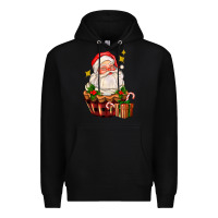 Black santa claus cupcake Premium Hoodie - AdoDesignShop