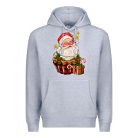 Heather Grey santa claus cupcake Premium Hoodie - AdoDesignShop