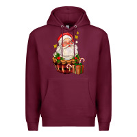 Burgundy santa claus cupcake Premium Hoodie - AdoDesignShop
