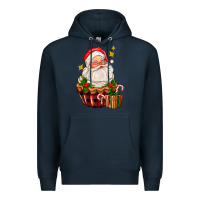 Navy santa claus cupcake Premium Hoodie - AdoDesignShop