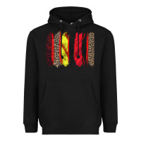 Black softball brushstroke Heavyweight Hoodie - Zillion Design Studio