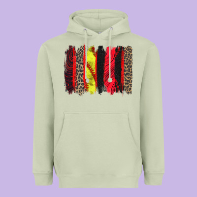 Softball Brushstroke Heavyweight Hoodie Designed By Zillion Design Studio