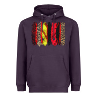Plum softball brushstroke Heavyweight Hoodie - Zillion Design Studio