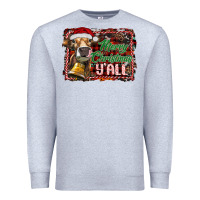 Heather Grey merry christmas y'all Premium Sweatshirt - RanaPortraitStore