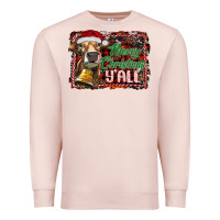 Pale Pink merry christmas y'all Premium Sweatshirt - RanaPortraitStore