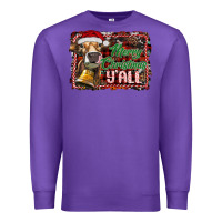 Purple merry christmas y'all Premium Sweatshirt - RanaPortraitStore