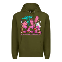 Army Green cca  continuing care assistant with crocs Premium Hoodie - AdoDesignShop
