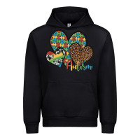 Black autism hearts leopard cowhide Urban Hoodie - Artiststas