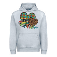 Heather Grey autism hearts leopard cowhide Urban Hoodie - Artiststas